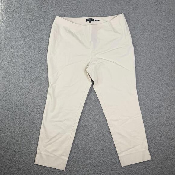 Lafayette 148 New York Pants - Lafayette 148 Stanton Beige Pants Women's 14 Curvy Stretch  Cropped